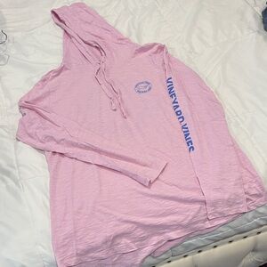 Vineyard Vines Light Pink Hoodie with Blue Logo